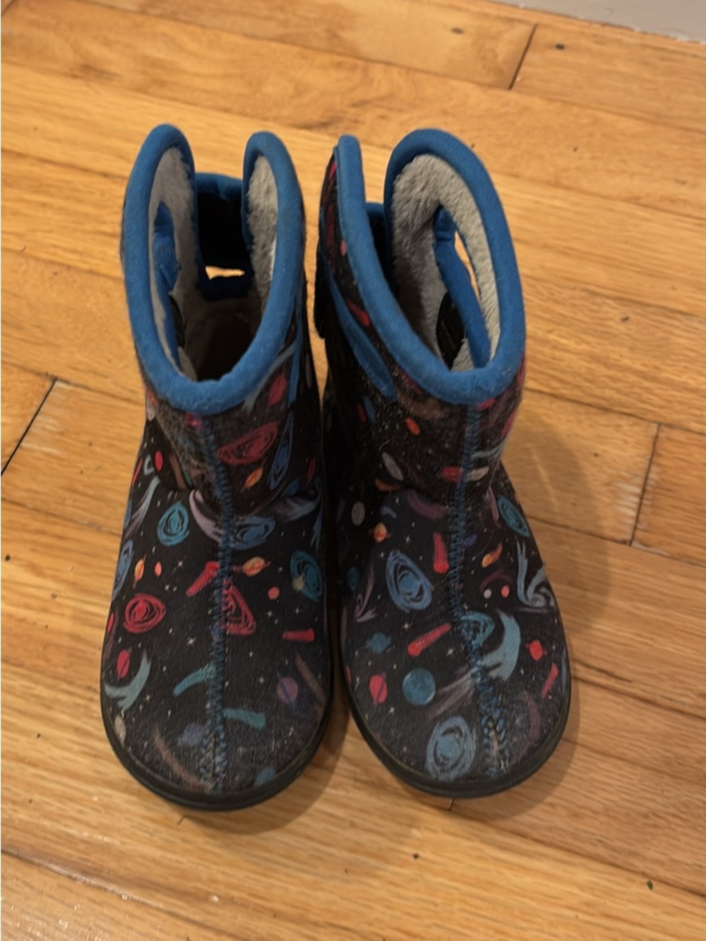 Bogs Kids Black Space-Pattern Rain & Snow Boots, Size 8